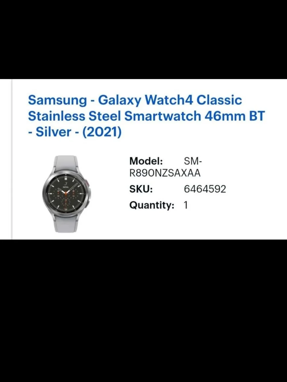 Samsung Galaxy Watch4 Classic Silver with Black Band